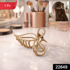 Elegant bow-shaped matte hair claw clip for women
