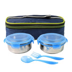 Top-down view of the Konvex insulated tiffin box set, highlighting its compact design