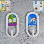Set of two self-adhesive strong round hooks for walls, ideal for multipurpose hanging
