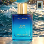 Bellavita Skai Aquatic men's perfume bottle with ocean theme