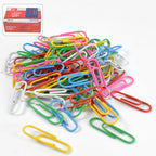 Close-up on a single 28mm U-shape paper clip showing metal detail and size