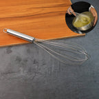 Large stainless steel balloon whisk ideal for professional kitchen mixing