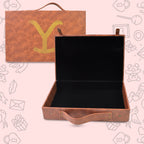ClassiCarry leather carrying case with a sleek, minimalist design on a neutral background.