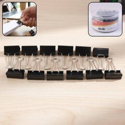 Set of 51 mm large binder clips for strong paper grip