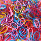 Flexible and reusable multicolor rubber bands for efficient home organization.