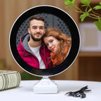 LED Mirror Photo Frame with its dimensions clearly marked, showcasing its compact size.