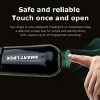 Close-up of the LED indicator lights on the smart padlock.