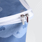 Space-saving zipper cloth storage bag designed for closet and bedroom use
