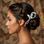 Metal butterfly hair clip with detailed crystals