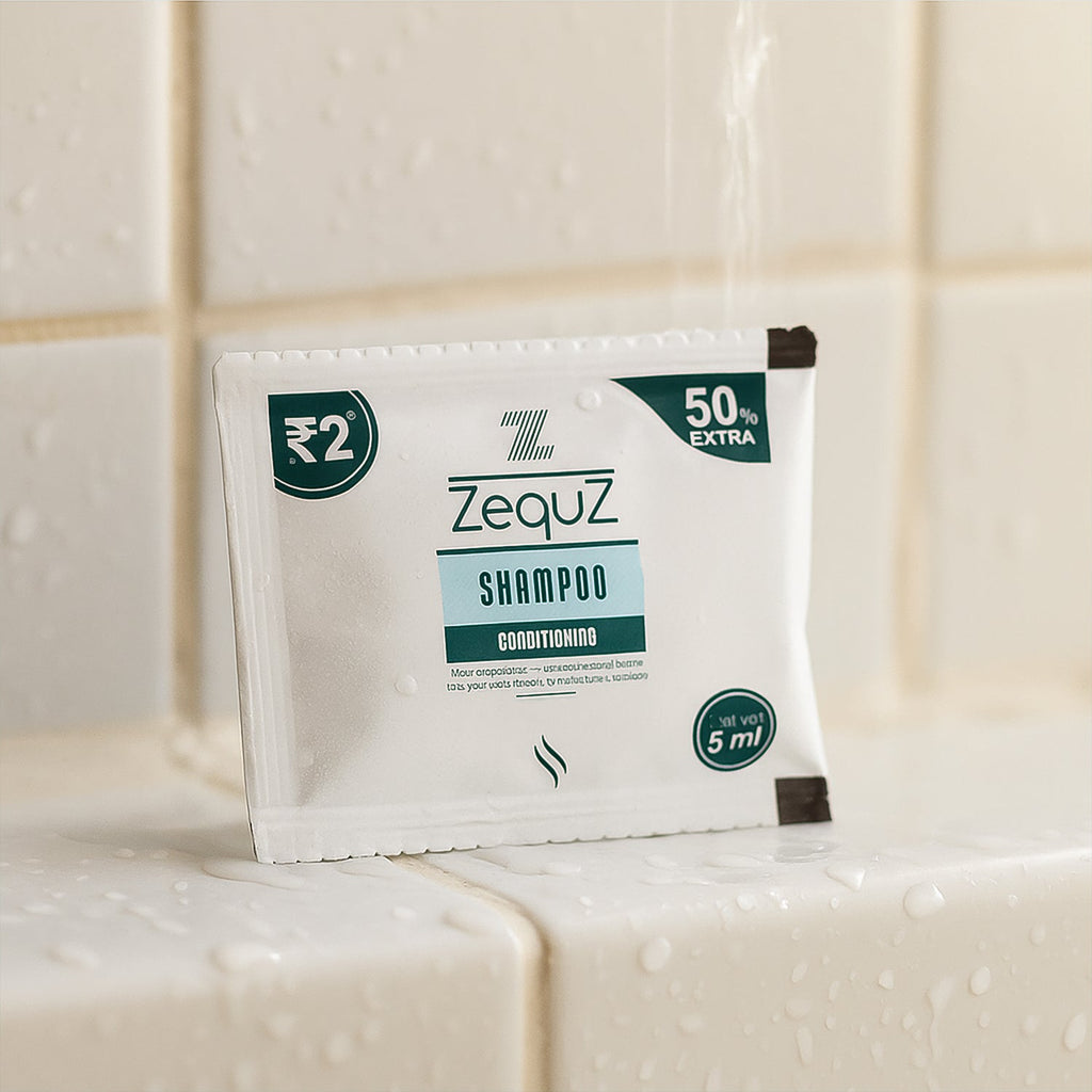 Soft lathering conditioning shampoo sachet packaged for convenient use