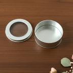 Multipurpose round metal storage tin for home organization