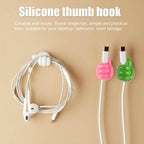WipeTech cord holder clips securing cables on a desk and in a car.
