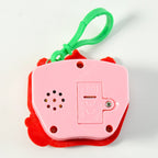 Push button keychain toy attached to a bag loop for stress relief