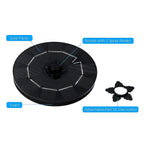 Compact floating solar fountain pump enhancing garden water feature