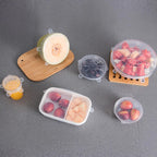 Stretchable silicone lids tightly sealing food bowls