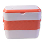 Electric lunch box with secure locking lid preventing leaks