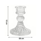 Pillar candle holder stand made of transparent crystal glass