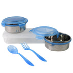 The complete Konvex lunch box kit, including the durable spoon and fork, ensuring a complete meal solution.