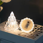 Iceberg Pyramid Diwali Tea Light Holder with warm LED glow.
