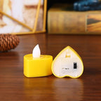 Multicolor LED tealights placed inside decorative lanterns, creating a festive display.