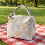 Top-down view of the versatile insulated lunch bag in a mix-color design.