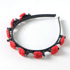 Trendy floral headband with floral clips