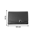 Textured compact wallet designed for organized card storage and portability