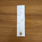 Complete pendant chain jewelry set with multicolor stones and pearl embellishments