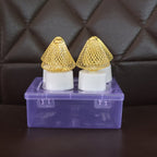 Warm white LED flameless candle lights with on/off button and mesh covers