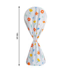 Flower-printed fabric fan cover folded neatly