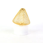 Stylish flameless LED candle with mesh lampshade casting warm white light