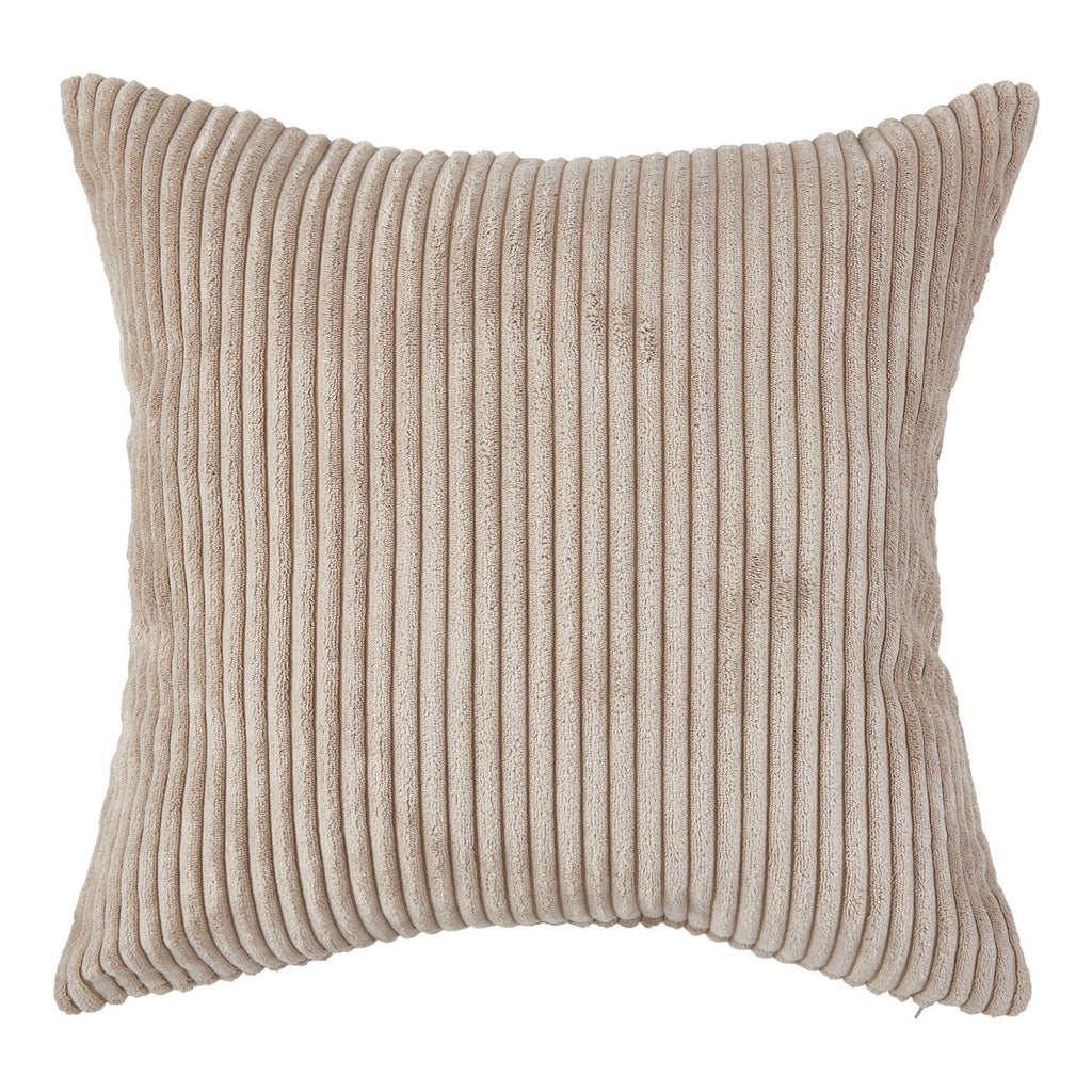 Decorative corduroy cushion cover adding elegance to a contemporary living room setting.