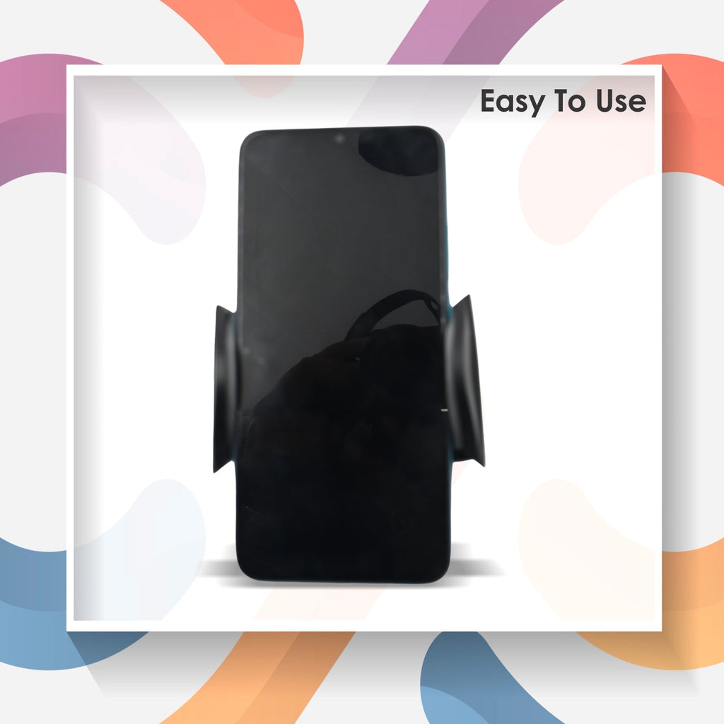 A mobile phone positioned stably in the PHOBIA Car Vent Mobile Holder.