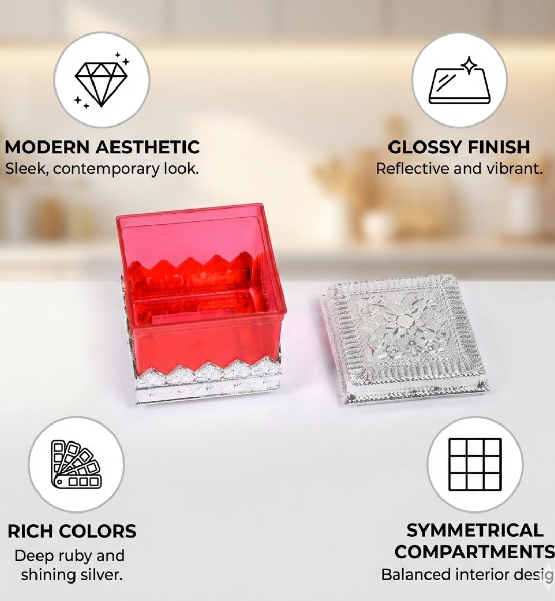 Ruby Dry fruit Storage Container - Attractive Design Box for Home & Kitchen