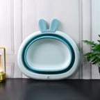 Oval shape foldable basin for multipurpose washing and storage
