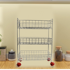 3-Tier Stainless Steel Kitchen Trolley