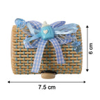 Mini bamboo gift box with dimensions on white background