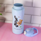 Premium travel water bottle with leak-proof flip top lid and ergonomic handle