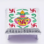 Handcrafted Aluminium Foil Bajot for pooja, featuring intricate traditional designs.