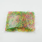A pack of 0.5 inch wide multicolor rubber bands, clearly displaying the quantity and assorted colors.