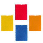 Four green Kitchen Scrubber Pads by Quickslice, ideal for tiles and dishes.