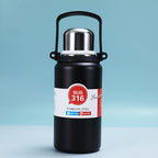 Large capacity black thermos bottle ideal for gym and outdoor use