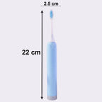 Electric sonic toothbrush dimensions displayed as 22cm by 2.5cm
