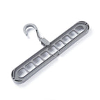 Close-up of the anti-skid plastic surface on the multi-hole clothes hanger.