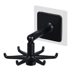 Multiple rotatable hooks arranged for efficient under-cabinet storage solutions