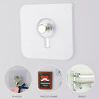 Transparent stick-on wall hooks for versatile home use