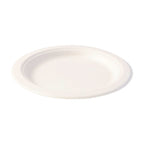 Natural off-white compostable plates ideal for parties and cafés
