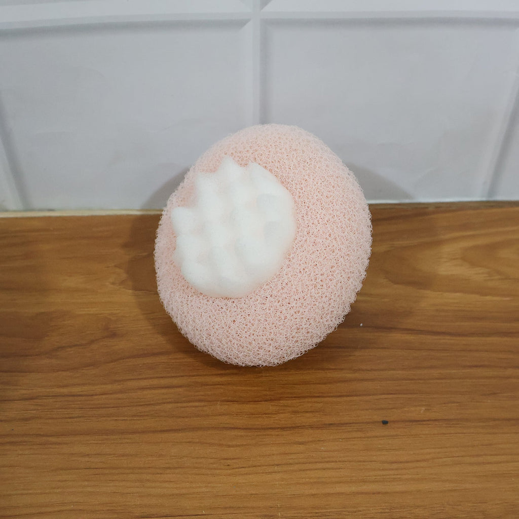 Neutral lifestyle image of bath scrubber in bathroom setting