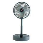 USB rechargeable desk fan with integrated phone holder for convenience