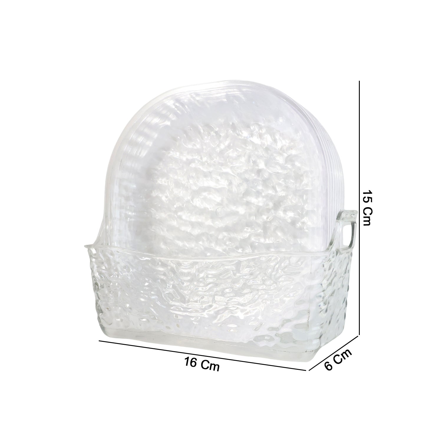 Snack serving plates set made of crystal glass featuring 9 compartment design